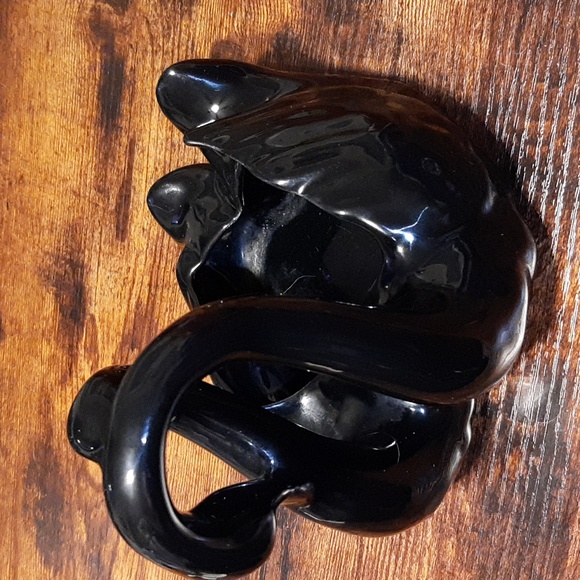 Vintage Camark Pottery Double Swan Planter - Black - Picture 3 of 11